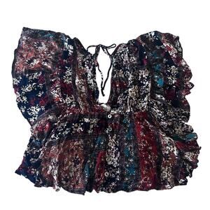 Millibon Floral Crop Blouse - Women's Medium - Boho